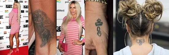 A picture of Katie Price's tattoos.